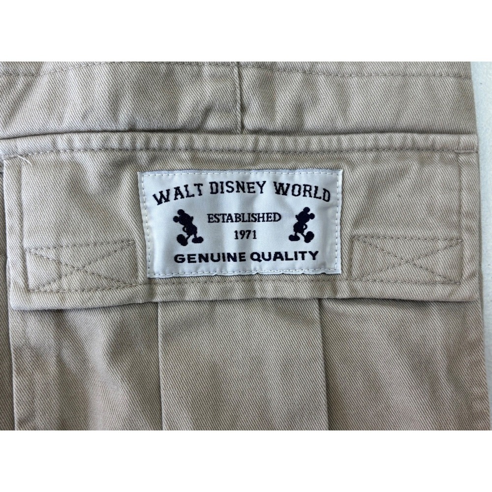 VINTAGE WALT DISNEY WORLD Mens Cargo Short Dad 90s Y2K Khaki 42 2XL Cotton Baggy